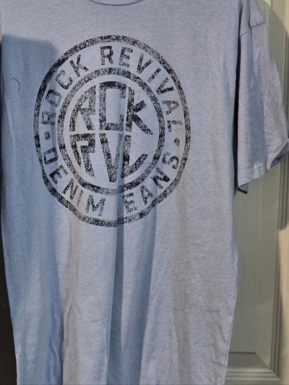 Rock Revival Light Blue Graphic Logo Tee